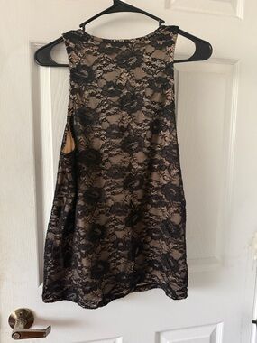 torrid Black Lace Overlay Nude Tank Top